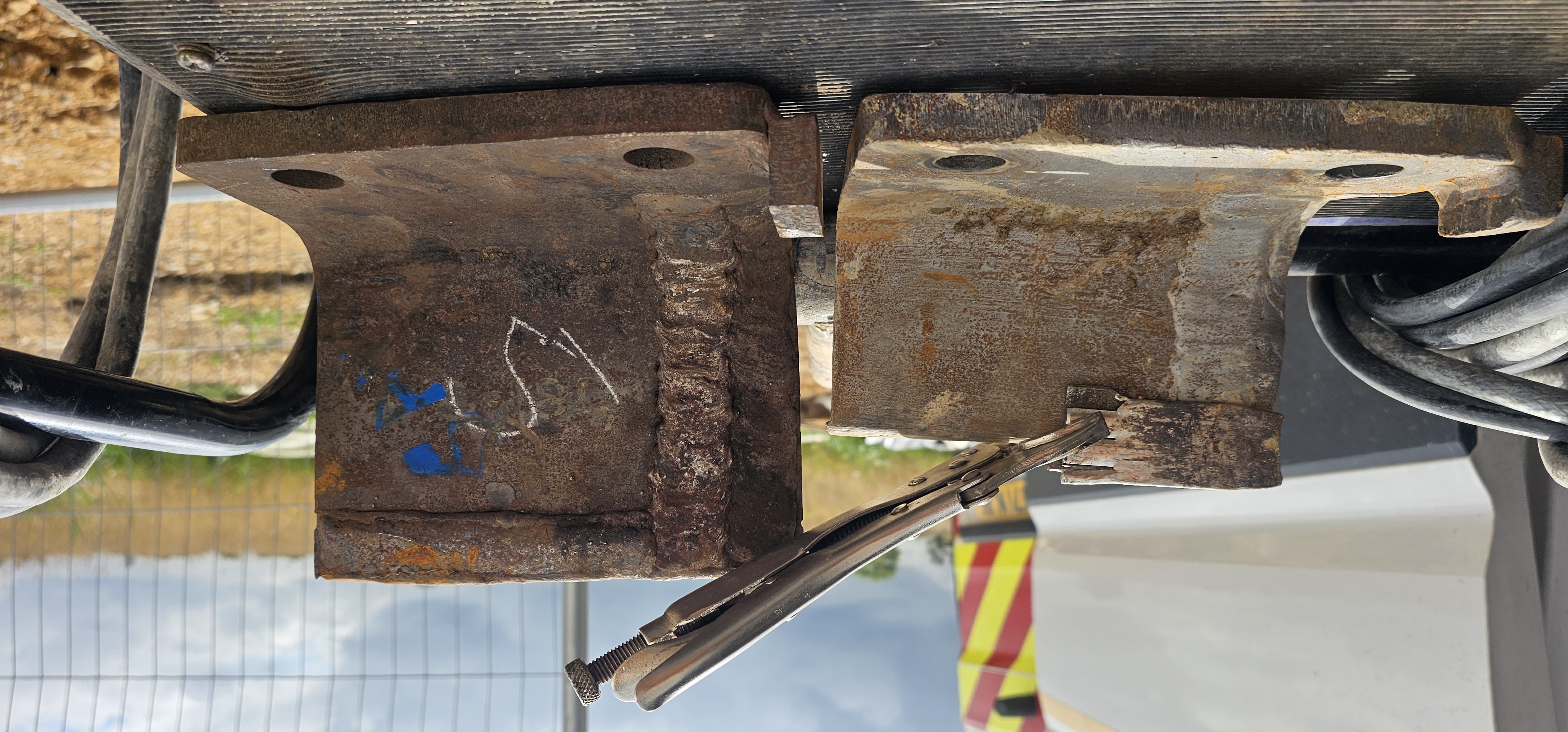 Carbide wear parts laid out for installation