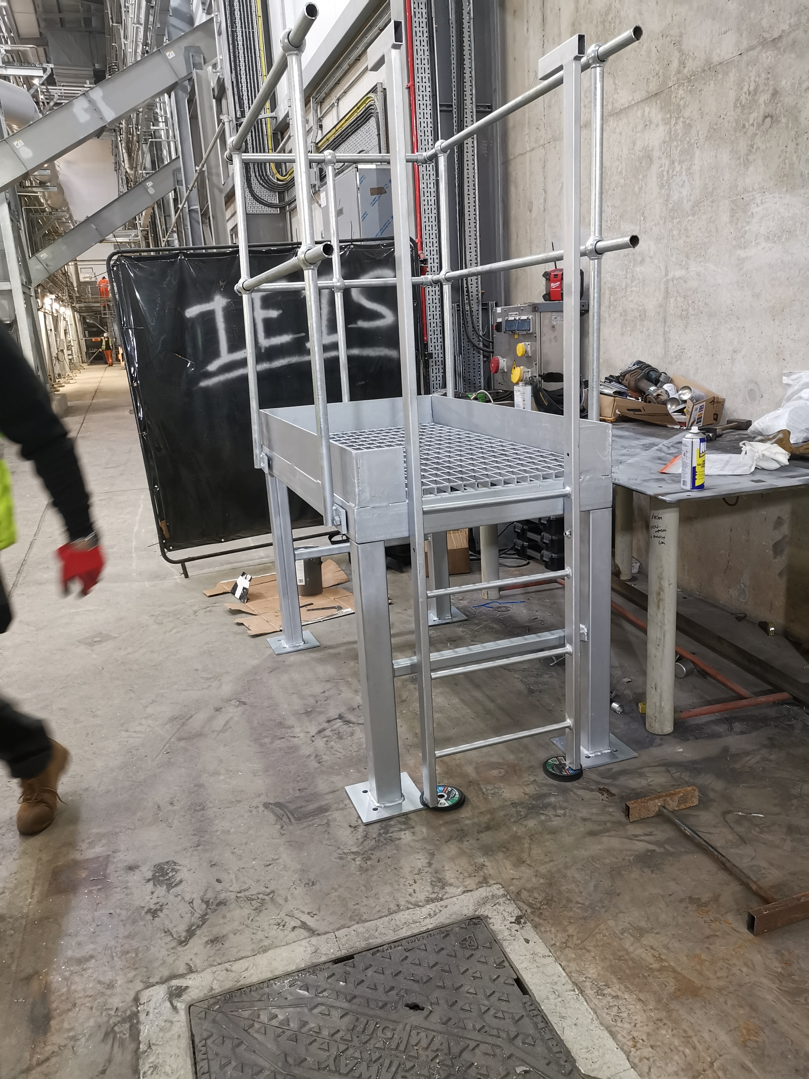 Recovered chain flight sections after welding and reassembly