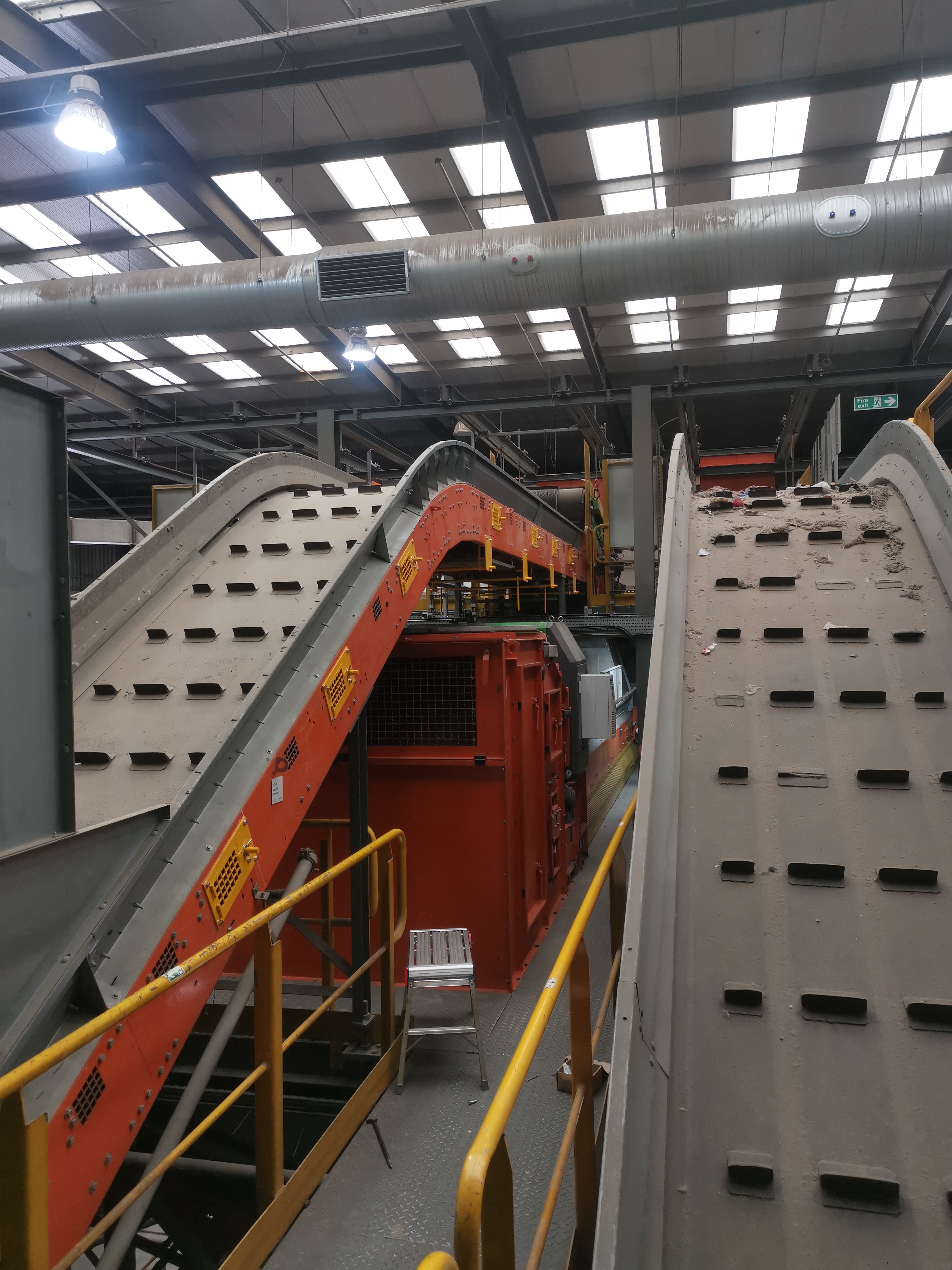 Multiple conveyors aligned and running after repairs
