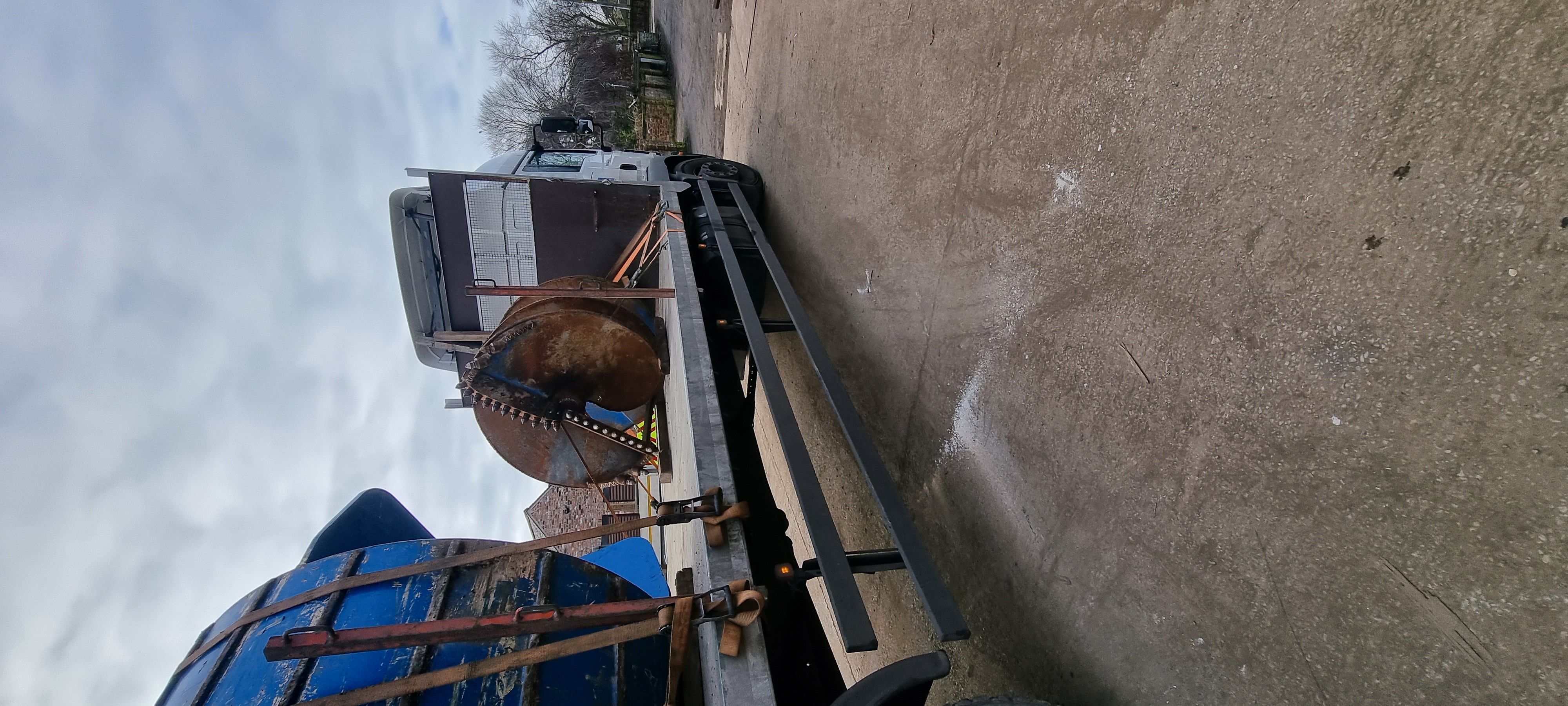 Rebuilt LDA (large diameter auger) loaded onto the transport.