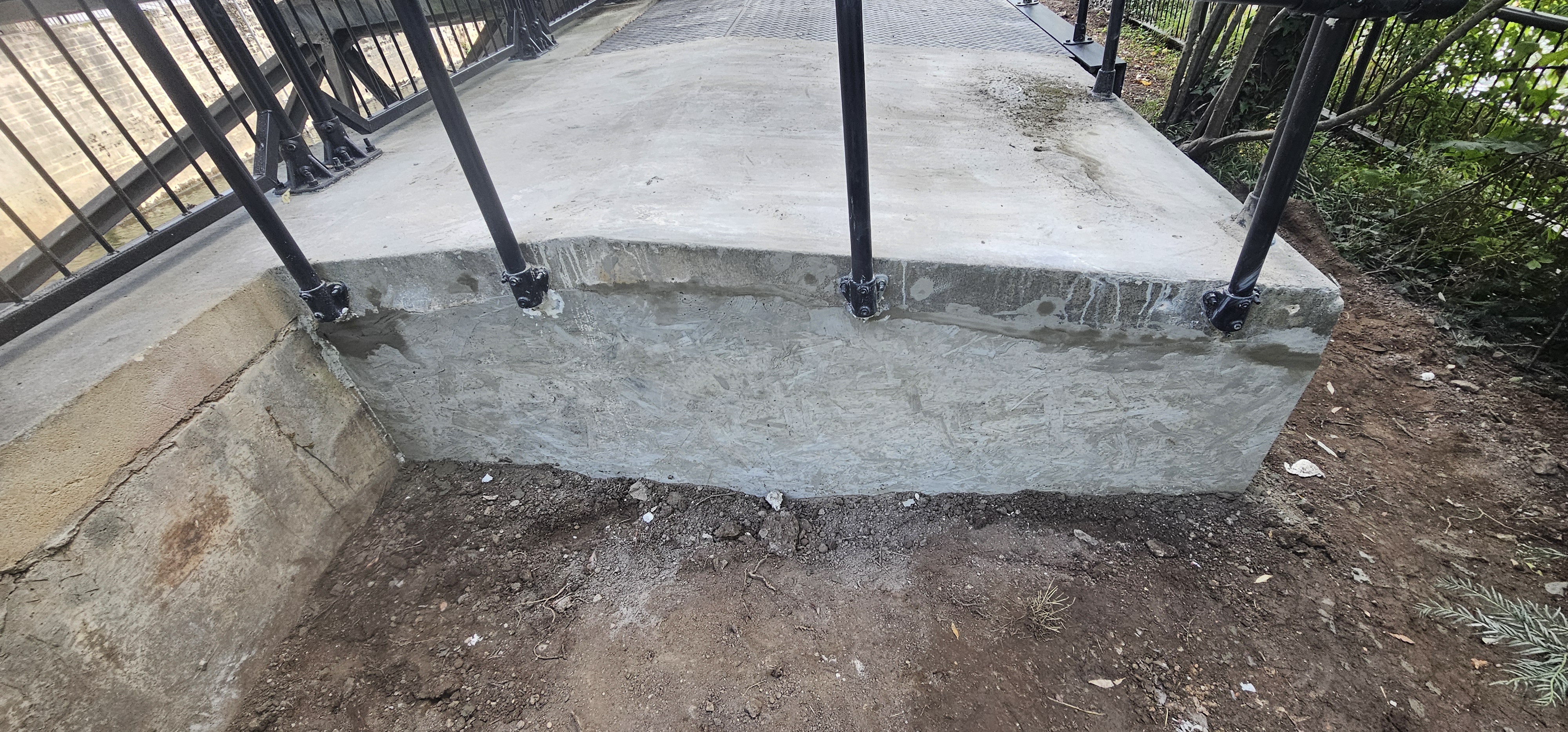 Pad after concrete pour and surface finish