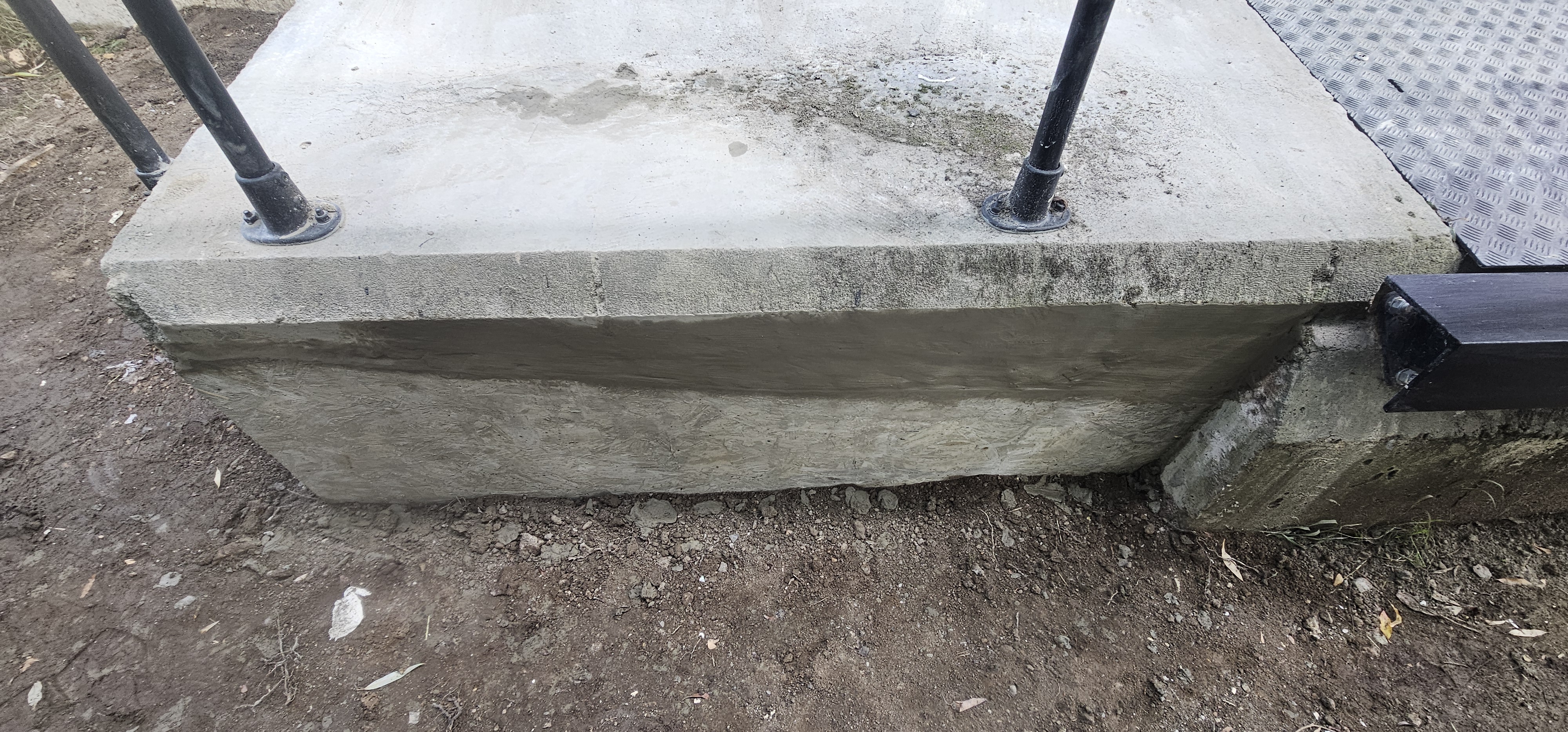 Pad after concrete pour and surface finish