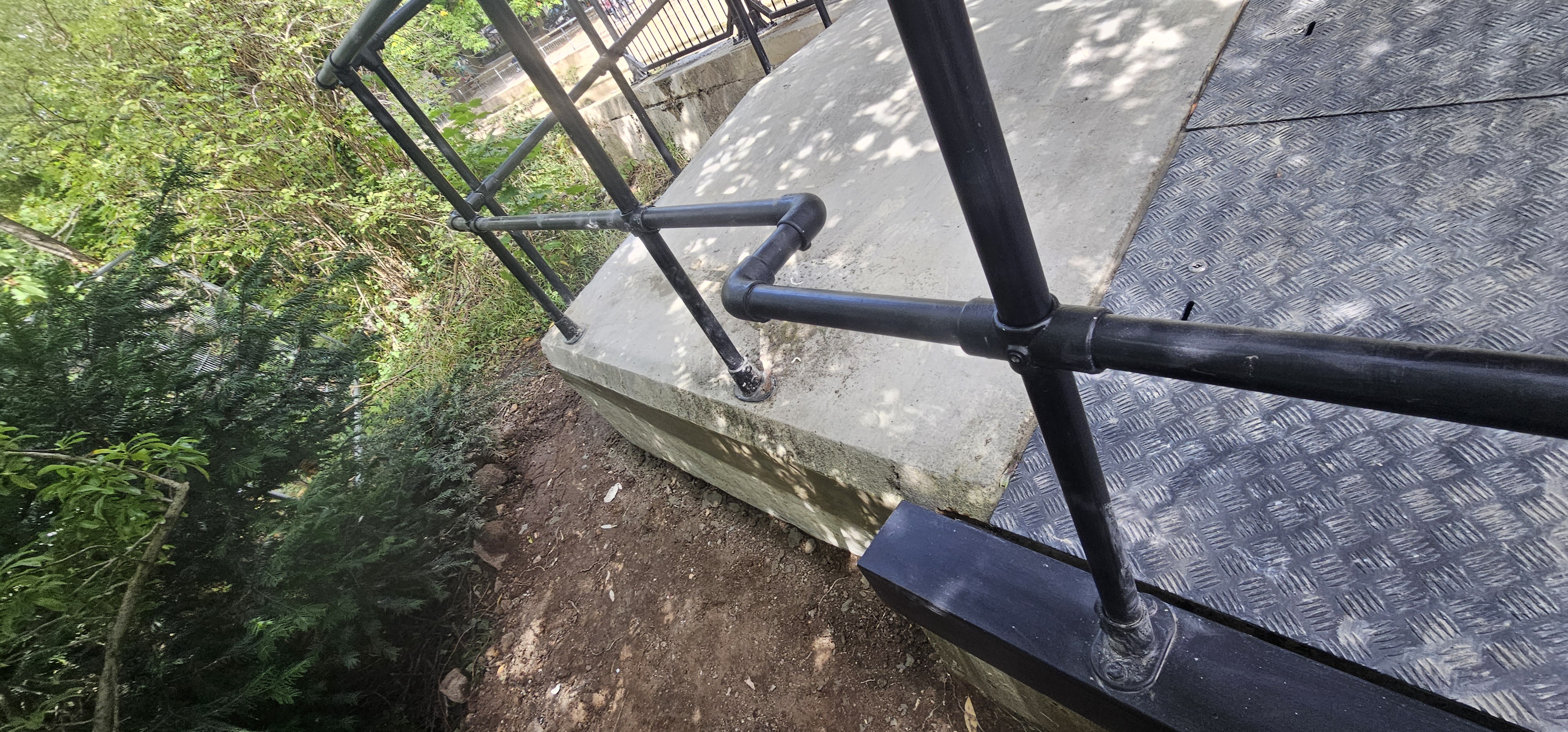 Handrail base and concrete after works