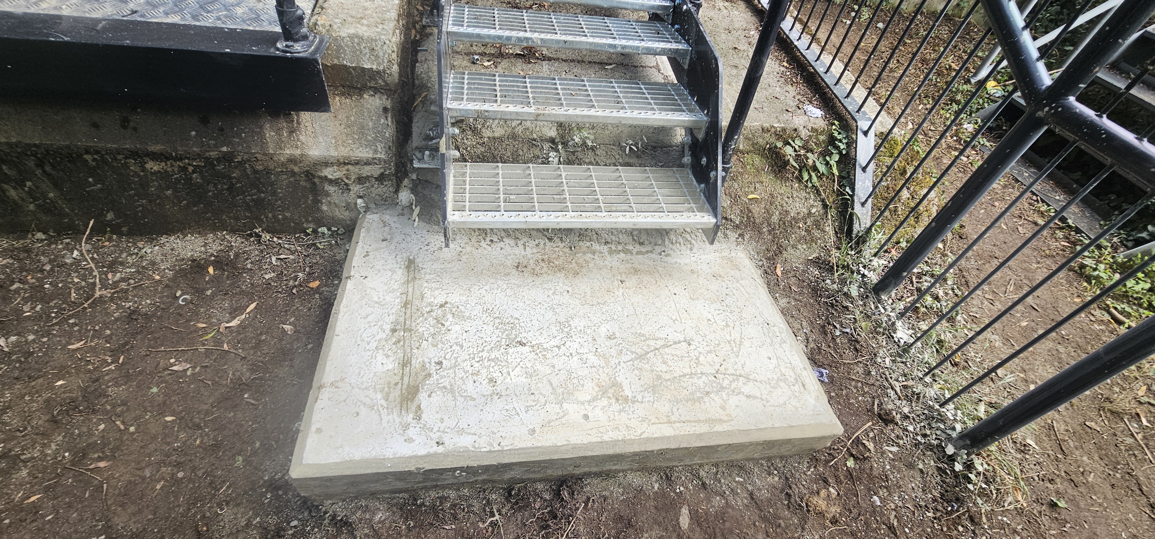 Concrete step after pour and curing