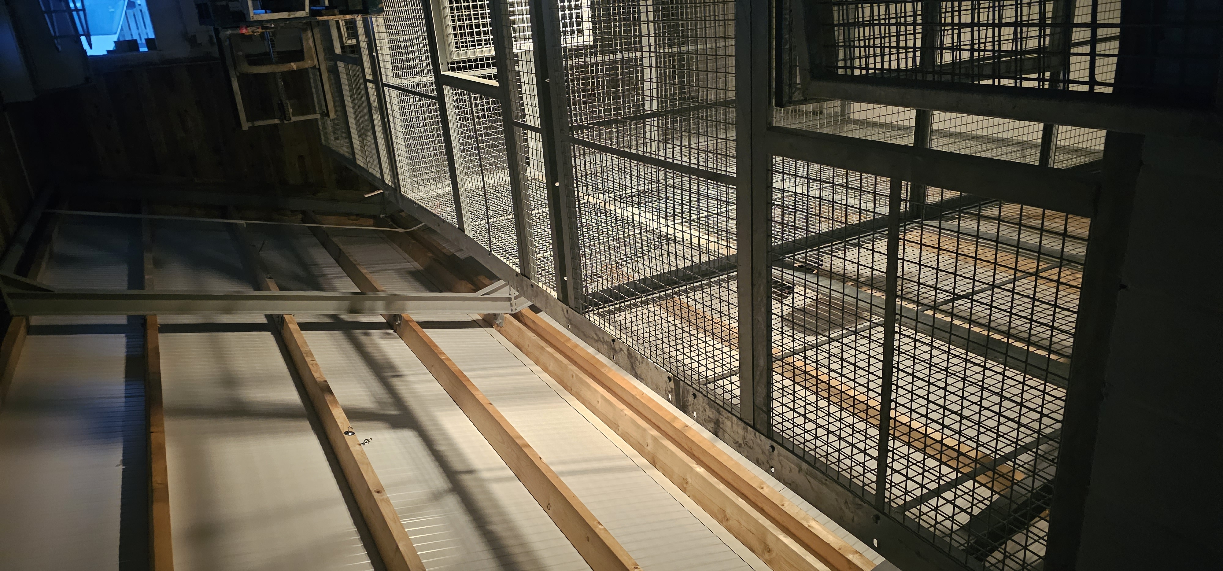 Knowsley Safari Park bear house with steel frame, blockwork, and cladding