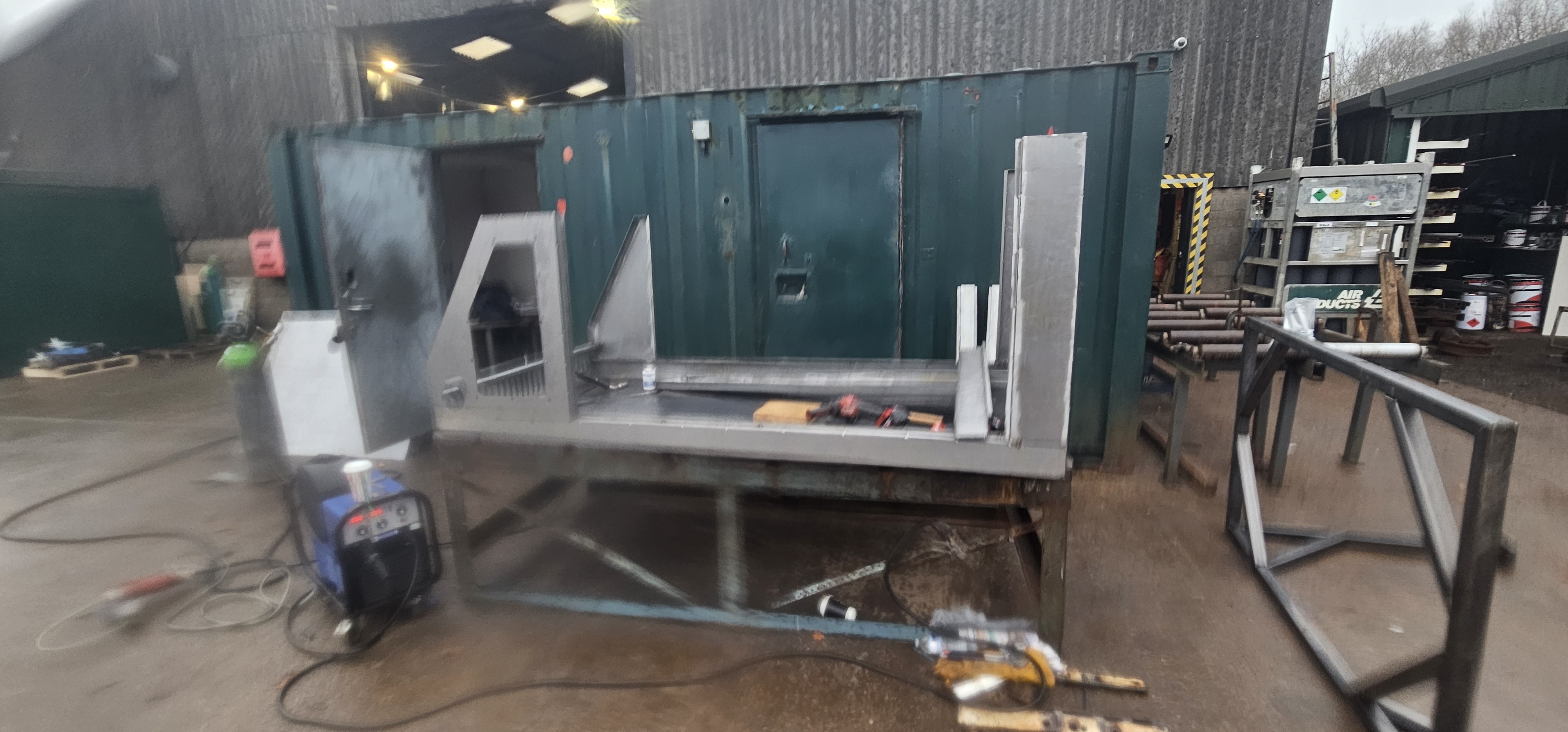 New canopy frame being fabricated